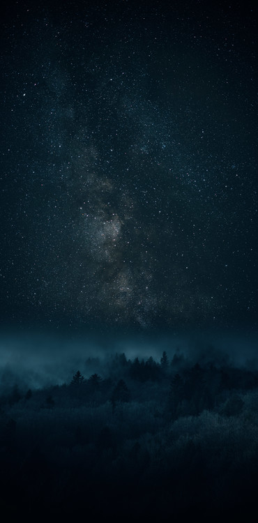 Photographie d'art Astrophotography picture of Bielsa landscape with milky way on the night sky.