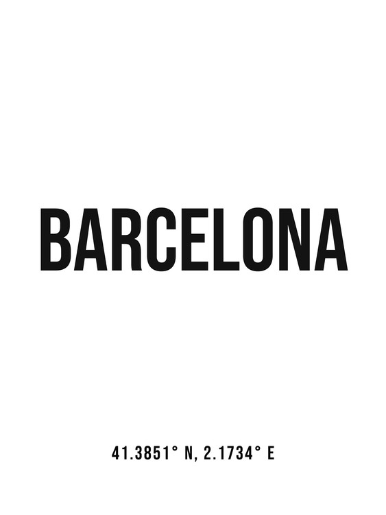 Photographie d'art Barcelona simple coordinates