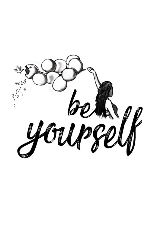 Ilustrace Be yourself - White