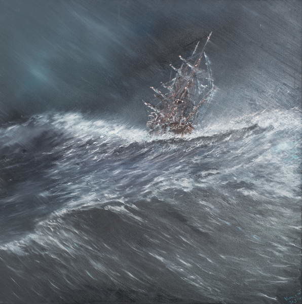Obraz na plátně Beagle in a storm off Cape Horn  Dec.24th1832, 2014,