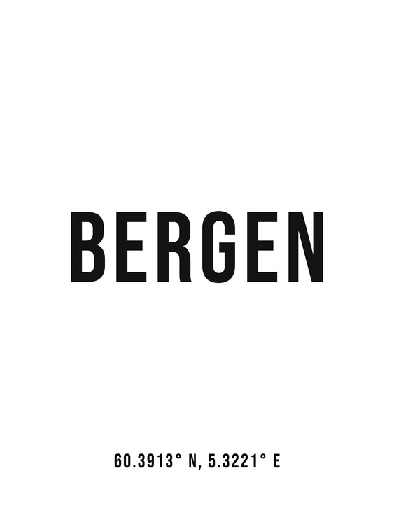 Photographie d'art Bergen simple coordinates