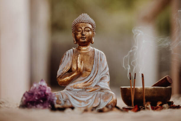 Művészeti fotózás Close up of a Buddha figurine