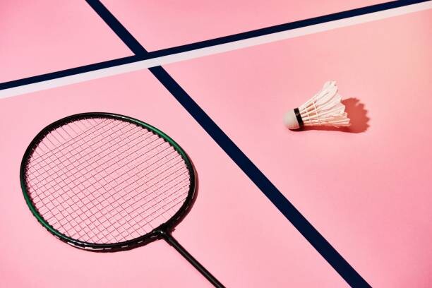 Művészeti fotózás Close-up of badminton racket and shuttlecock