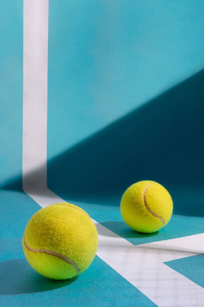 Photographie artistique Close-up of tennis balls on court,Santa