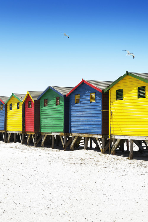 Arte fotográfico Colorful Beach Huts on Muizenberg
