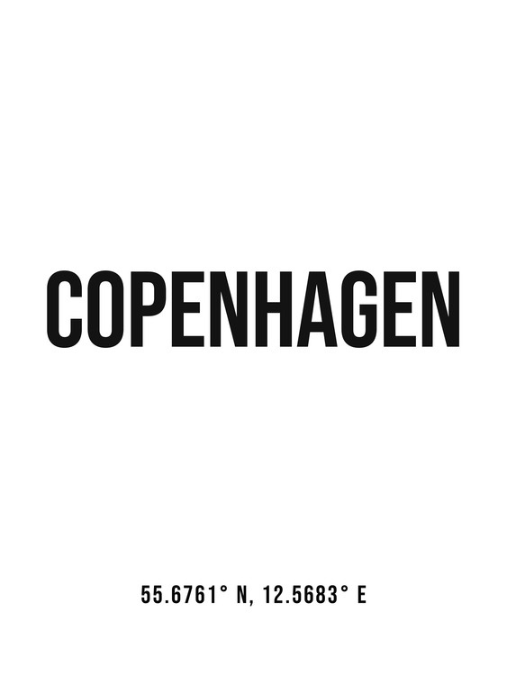 Arte fotográfico Copenhagen simple coordinates