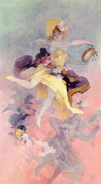 Obraz na plátně Dancer with a Basque Tambourine