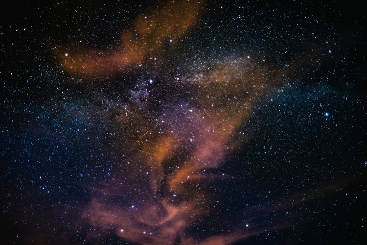 Umělecká fotografie Details of Milky Way of St-Maria multicolour graded with clouds