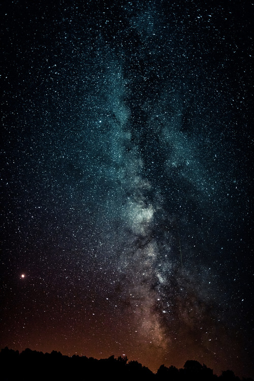 Fotografia artystyczna Details of Milky Way of St-Maria with red-blue graded