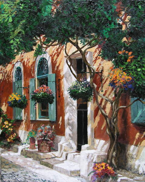 Obraz na plátně Doors and windows, Pietrasanta, Tuscany, 2000