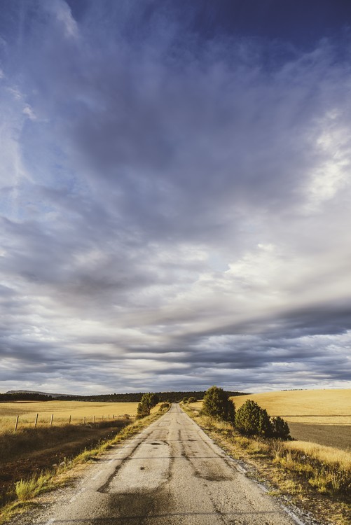 Arte fotográfico Empty road with a beautiful sky