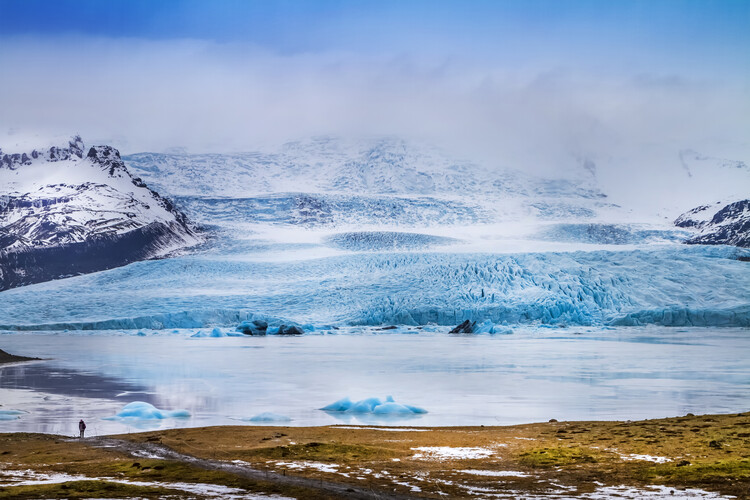 Arte fotográfico Fjallsarlon Lagoon And Glacier Vatnajokull