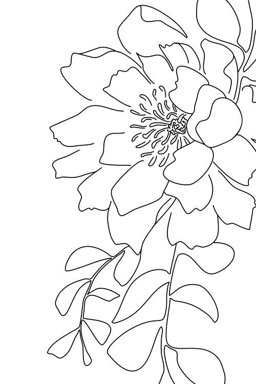 Wall Art Print | Floral line art, Blursbyai | Europosters