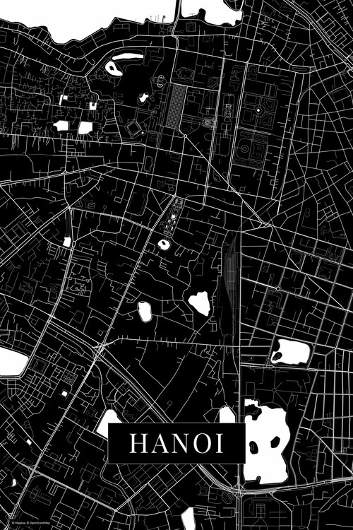 Mapa De Hanoi Black ǀ Mapas De Ciudades Y Mapas Mundiales Para Tu Pared 6178