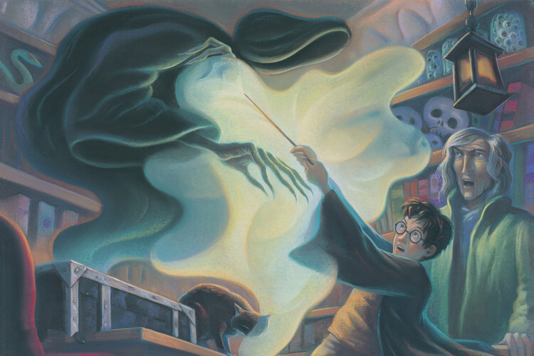 Druk artystyczny Harry Potter - fighting with dementor