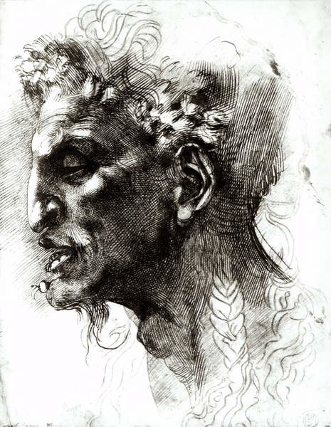 Obrazová reprodukce Head of a Satyr (pen & ink on paper)