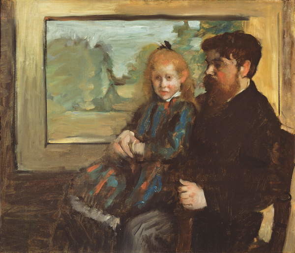 Canvastavla Henri Rouart and his Daughter Helene, 1871-72