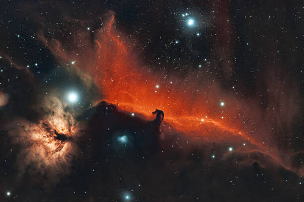 Photographie artistique Horsehead and Flame nebula