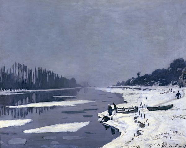 Cuadro en lienzo Ice floes on the Seine at Bougival, c.1867-68
