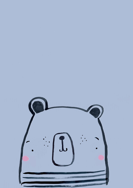 Arte fotográfico Inky line polar bear