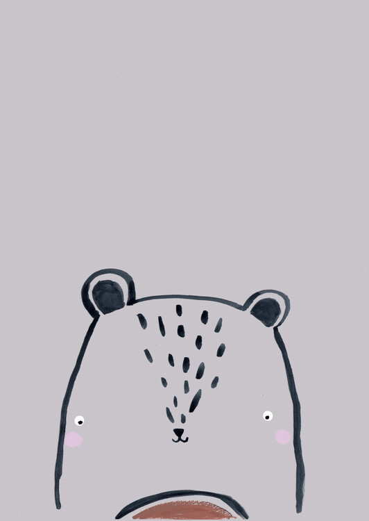 Arte fotográfico Inky line teddy bear