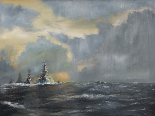 Obraz na plátně Japanese fleet in Pacific 1942, 2013,