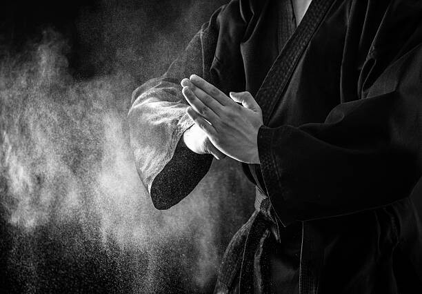 Fotografi Karate fighter hands.