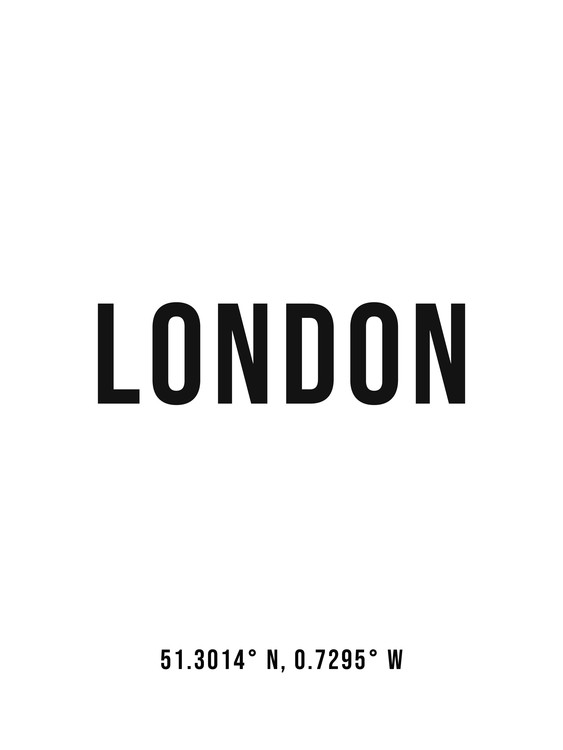 Arte fotográfico London simple coordinates