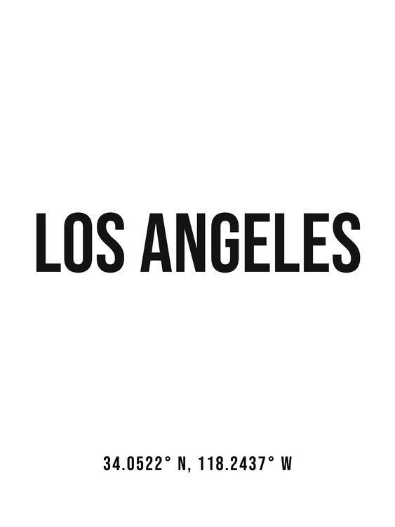 Arte fotográfico Los Angeles simple coordinates