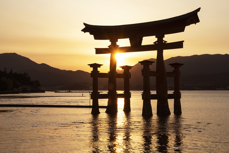 Arte fotográfico Miyajima Torii Sunset