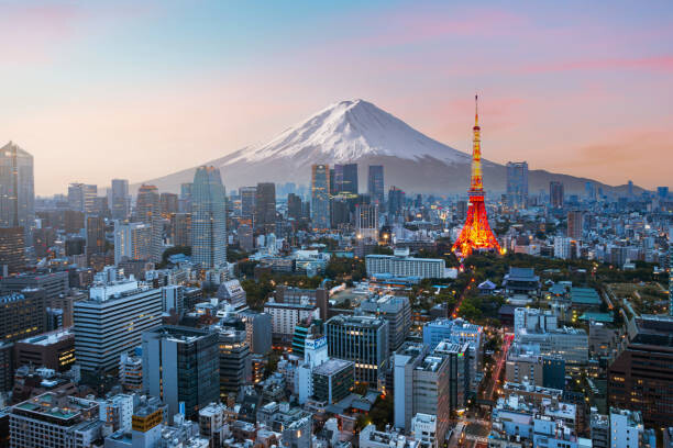Художествена фотография Mt. Fuji and Tokyo skyline