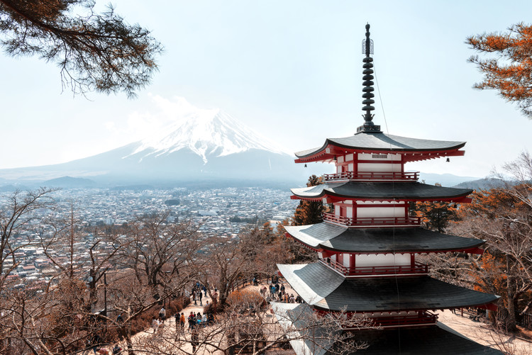 Arte fotográfico Mt. Fuji with Chureito Pagoda