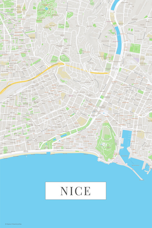 Mapa De Nice Color ǀ Mapas De Ciudades Y Mapas Mundiales Para Tu Pared 0169