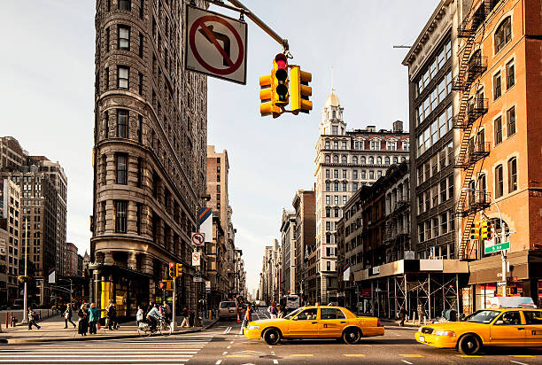 Художествена фотография NY Taxis in the Flatiron District