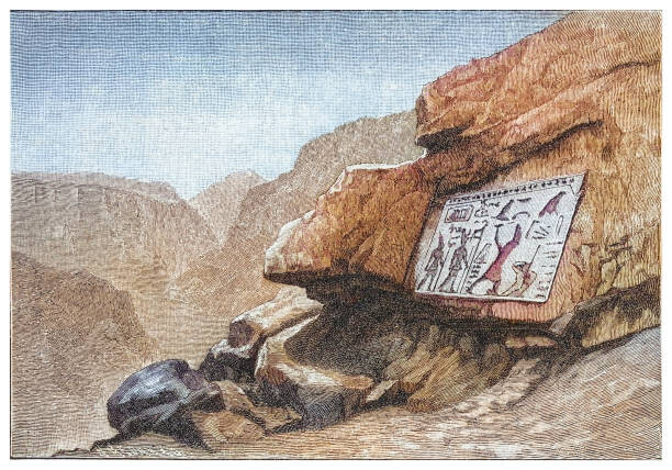 Kunstfotografie Old engraved illustration of Wadi Maghareh
