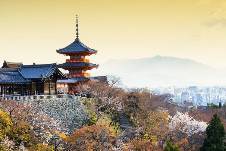 Arte fotográfico Pagoda Kiyomizu-Dera Temple at Sunset