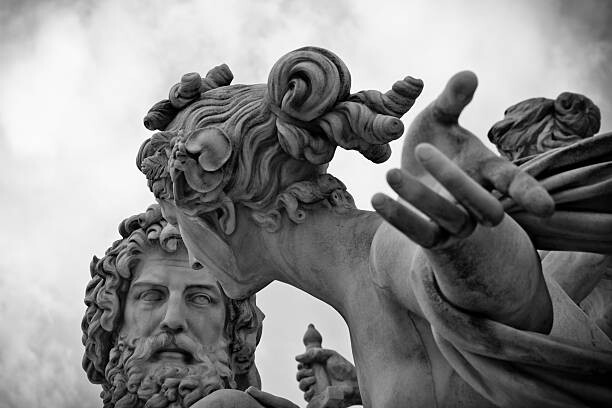Fotografi Pallas-Athene-Brunnen, Vienna - B&W