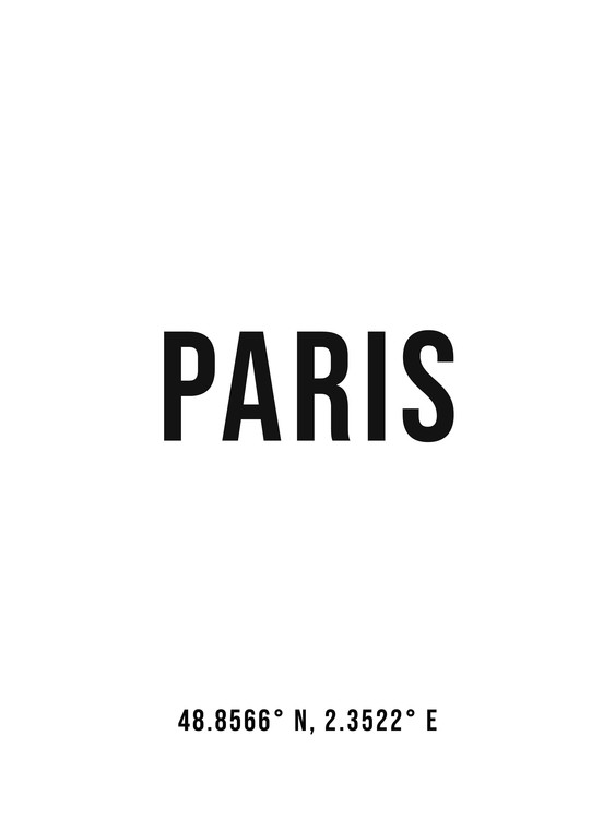 Arte fotográfico Paris simple coordinates