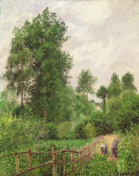 Obraz na plátně Paysage, temps gris a Eragny, 1899
