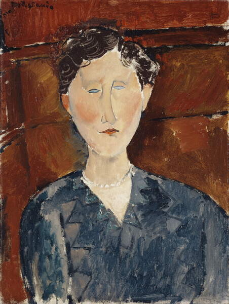 Obraz na plátně Portrait of a Woman in a Blue Blouse