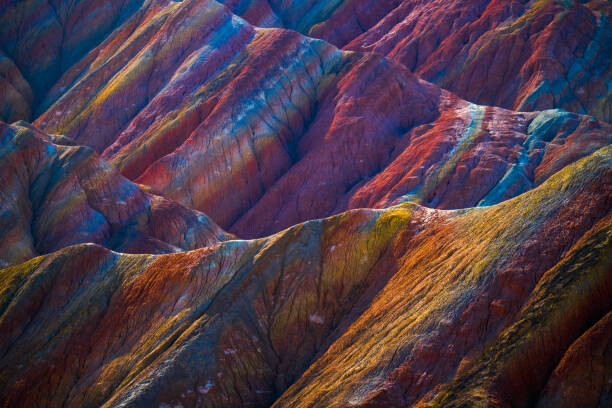 Umelecká fotografie Rainbow mountains, Zhangye Danxia geopark, China