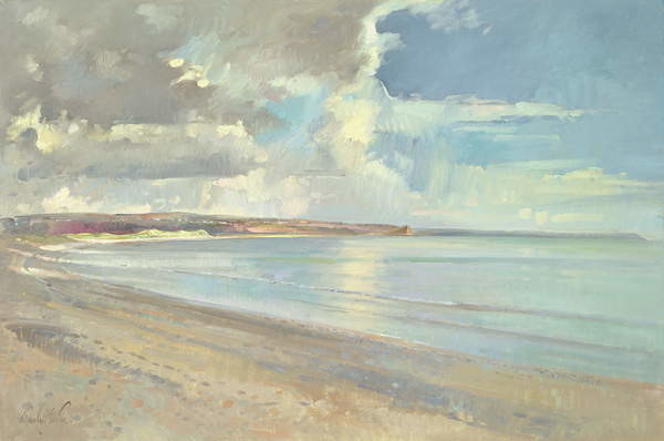 Obraz na plátně Reflected Clouds, Oxwich Beach, 2001