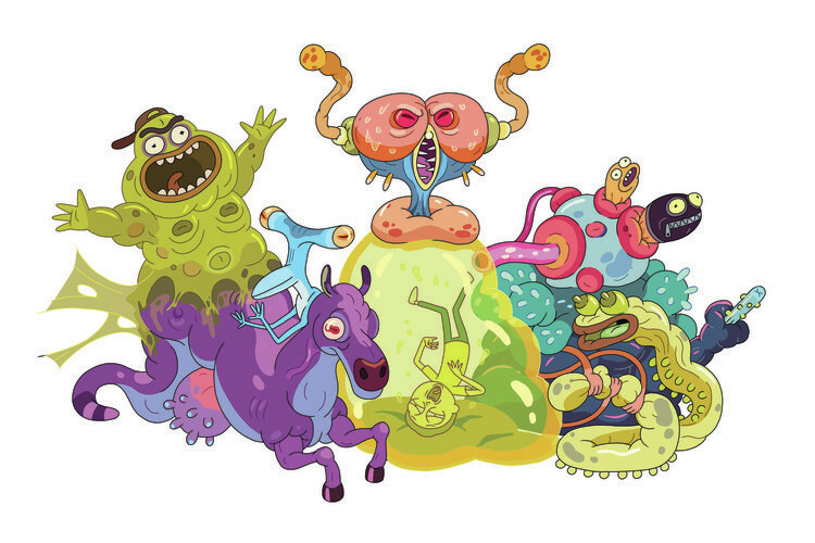 Umělecký tisk Rick & Morty - Monsters