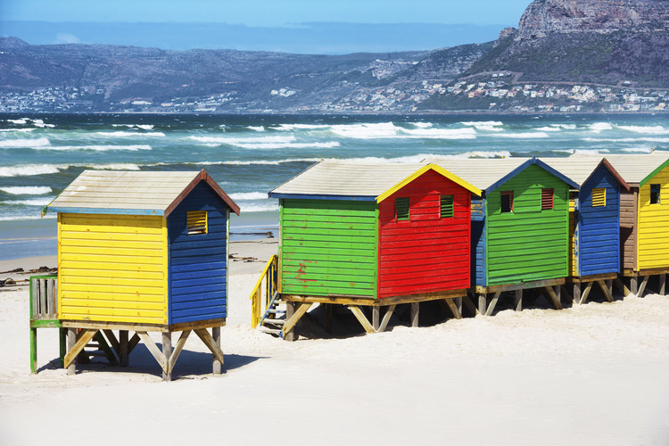 Arte fotográfico Row of Beach Houses on Beach