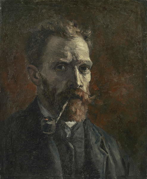 Obraz na plátně Self-portrait with pipe, 1886