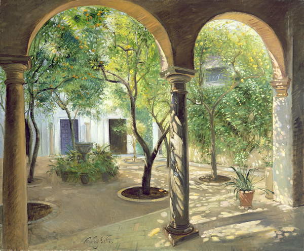 Obrazová reprodukce Shaded Courtyard, Vianna Palace, Cordoba