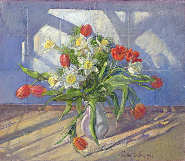 Obraz na plátně Spring Flowers with Window Reflections, 1994