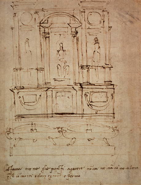 Obrazová reprodukce Study for a double tomb for the Medici Tombs in the New Sacristy