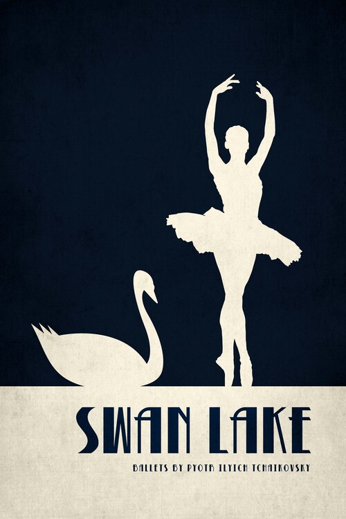 Wall Art Print Swan Lake, Kubistika UKposters