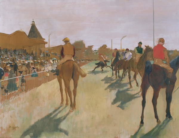 Kunstdruk The Parade, or Race Horses in front of the Stands